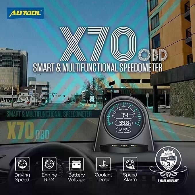 Scanner Automotriz Autool X70 Obd2 12v Mide Velocidad Temp-1