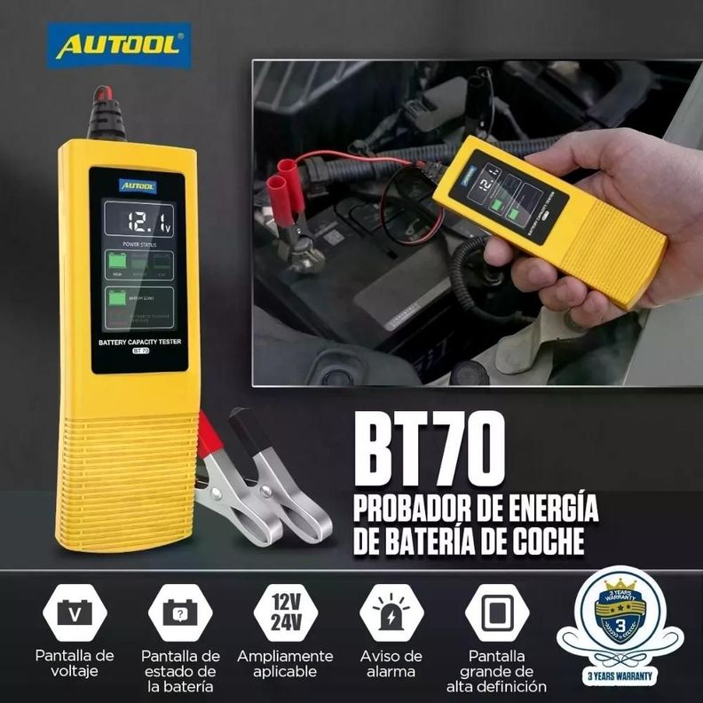 Probador Batería Autool Bt70 De 12-24v 100a 2000cca Scanner-1