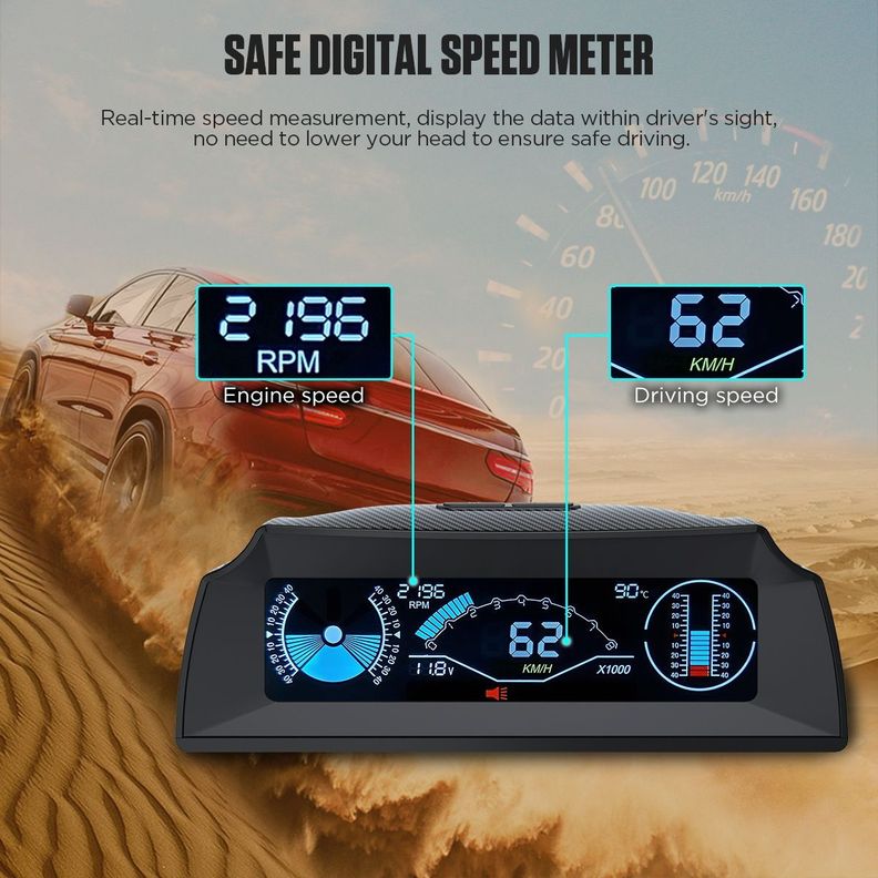 X90 HUD/OBD Medidor de pendientes multifuncional-5