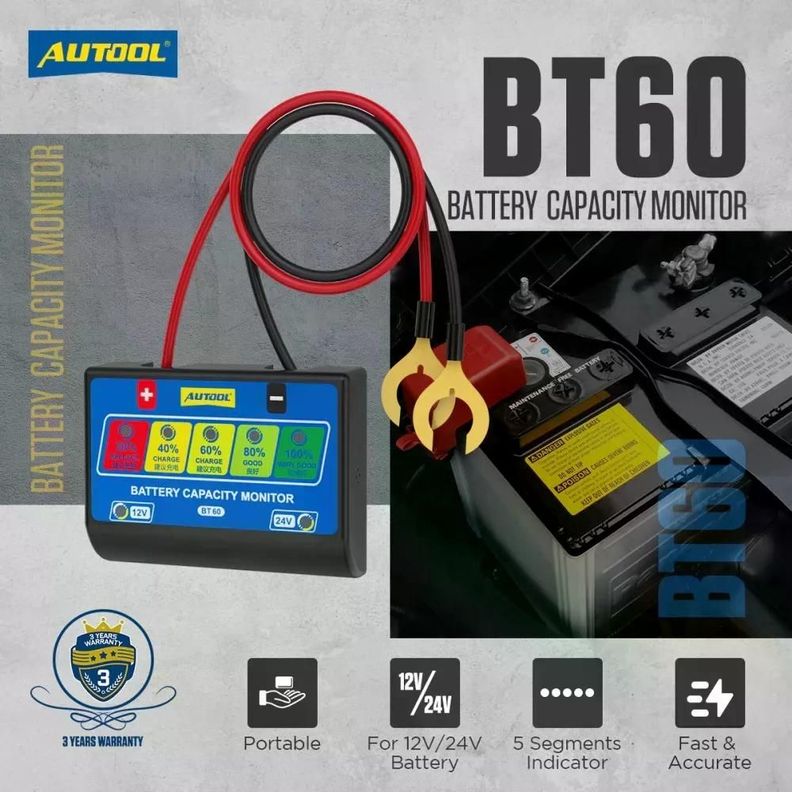 Scanner Auto Probador Analizador Batería Bt60 Batería 12-24v-1