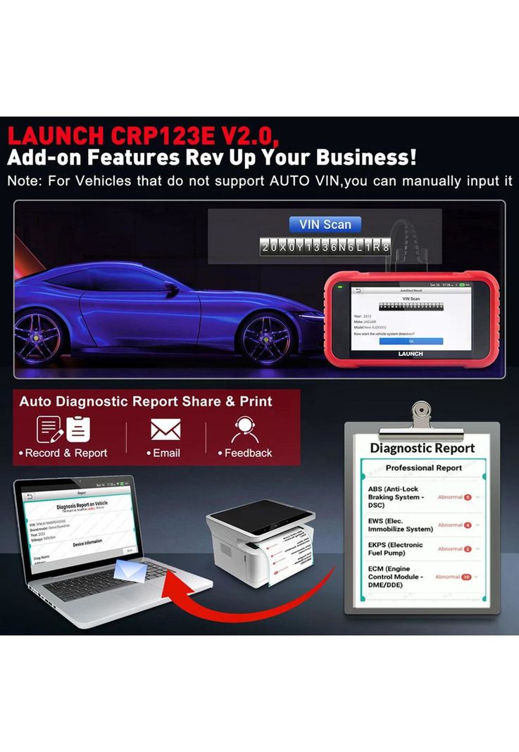 Scanner Launch Crp 129e V2 Automotriz Multimarca Profesional-3