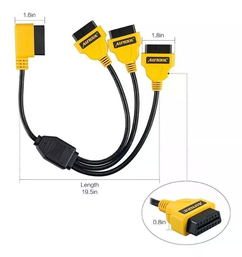 Cable 1 A 3 Adaptador Splitter Obd2 Scanner Automotriz 50cm-3