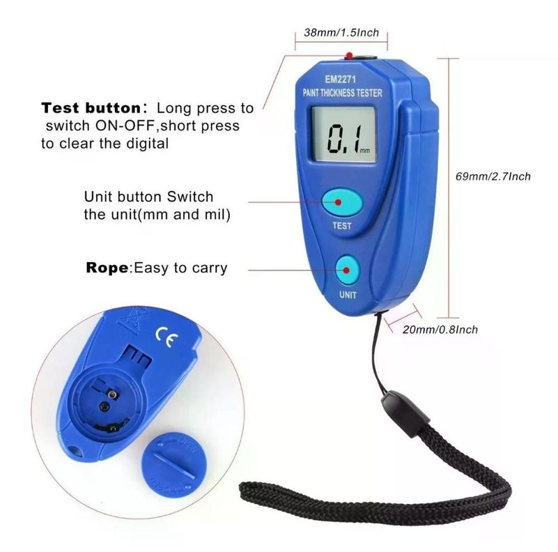 Medidor Tester De Espesor De Pintura Automotriz-2