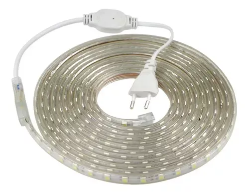Cinta Led Azul Impermeable 10 Metros + Conector Al 220v-0