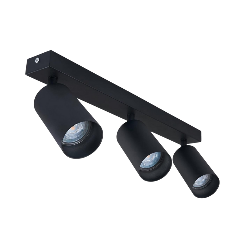 Aplique Negro  Triple Porta Ampolleta Dicroica Dirigible-0