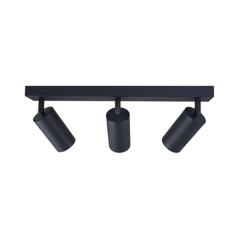 Aplique Negro  Triple Porta Ampolleta Dicroica Dirigible-1