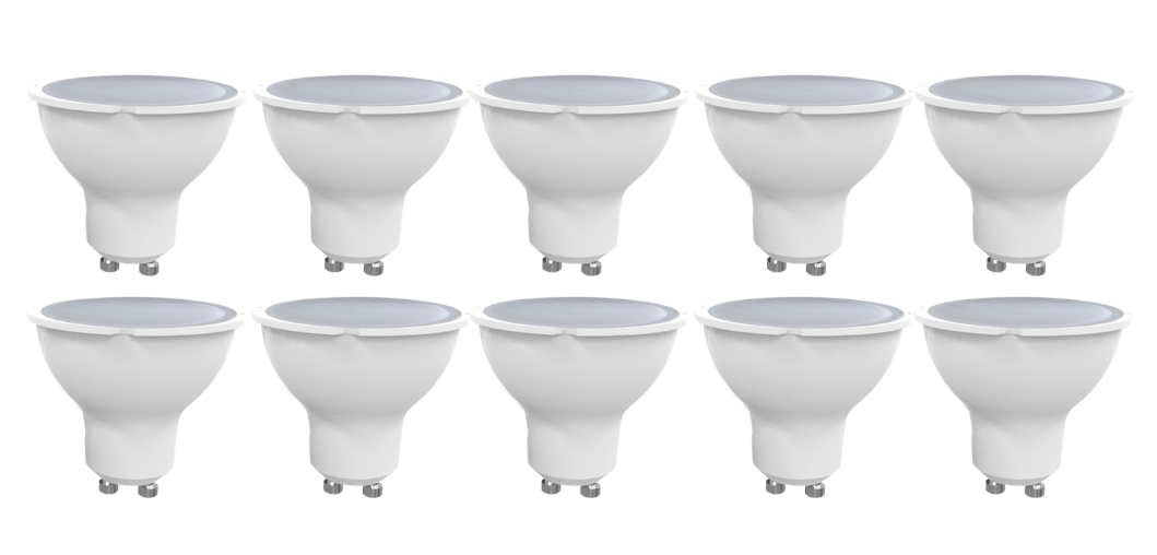 Pack 10 Ampolletas Led Dicroicas Gu10 5w  Luz Fría-1
