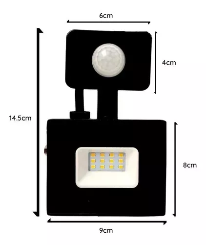 Foco Proyector De Area Led Con Sensor 10w Sec Exterior Luz Fria-1