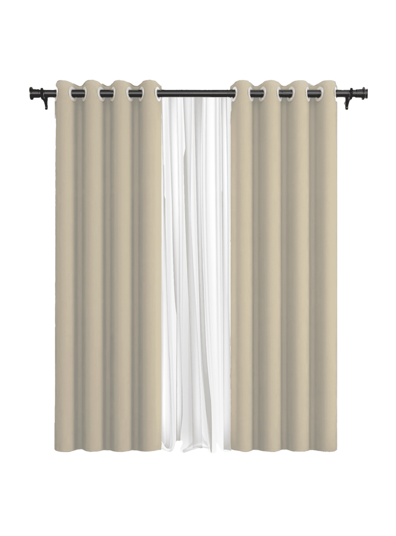 Pack Cortina de Tela Blackout Beige Velo Vincenzi 140x220