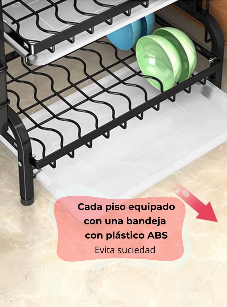 Escurridor platos secador loza inoxidable 2 niveles inox-2