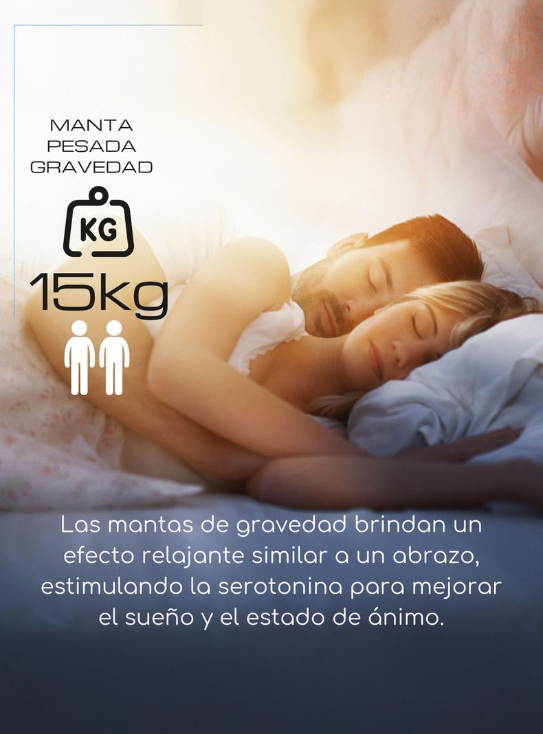Manta de gravedad pesada Queen 15kg trastorno sueño Acqui-3