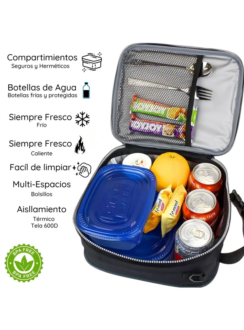 Lonchera térmica niño niña bolso lunch + morral Glowup-2