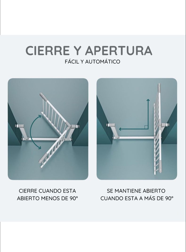 Reja de seguridad escalera puerta bebés y mascotas -5