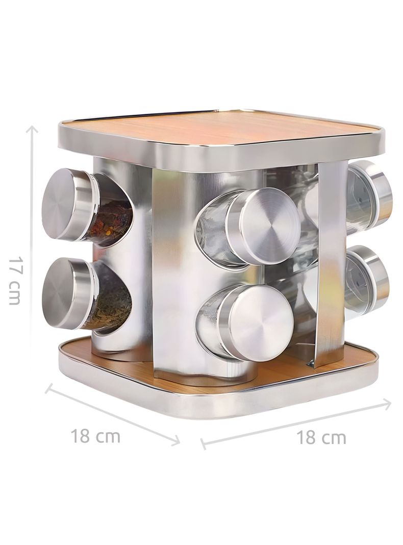 Especiero Cocina 8 Condimentos Giratorio Acero Inoxidable-1