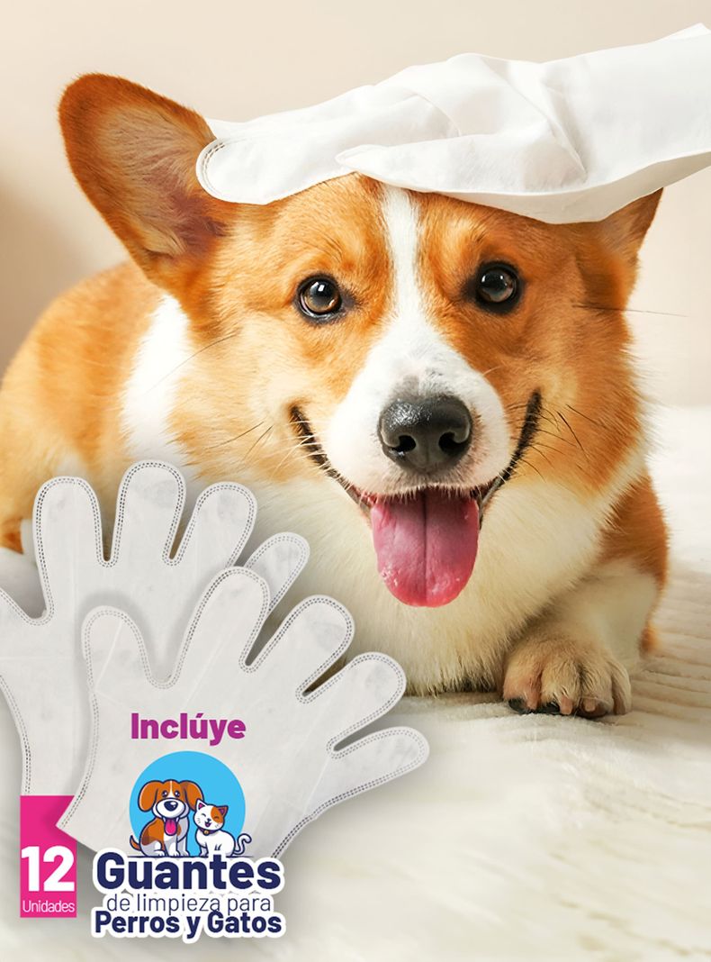 100 Sabanillas 45x60 + 12 Guantes Limpieza Perros Mascotas-4
