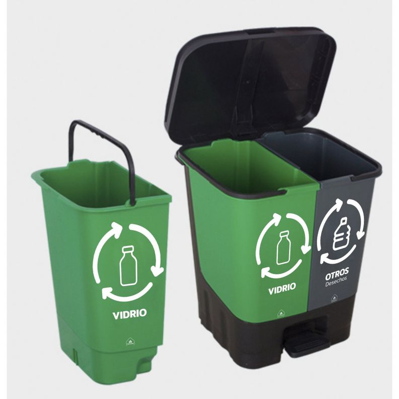 Basureros de Reciclaje 30L Vidrio y Otros Desechos-0