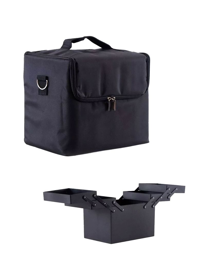 Maleta Profesional Portátil De Maquillaje 27x20 Cm Negra