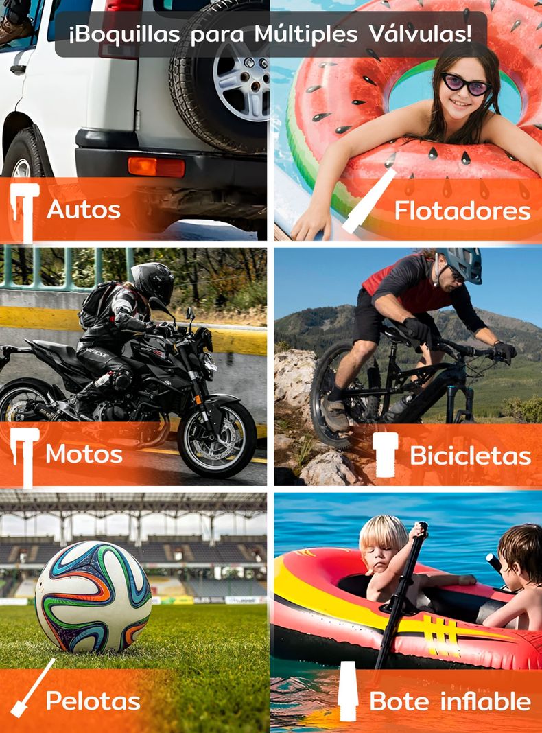 Compresor de aire portátil a batería inflador neumáticos-5