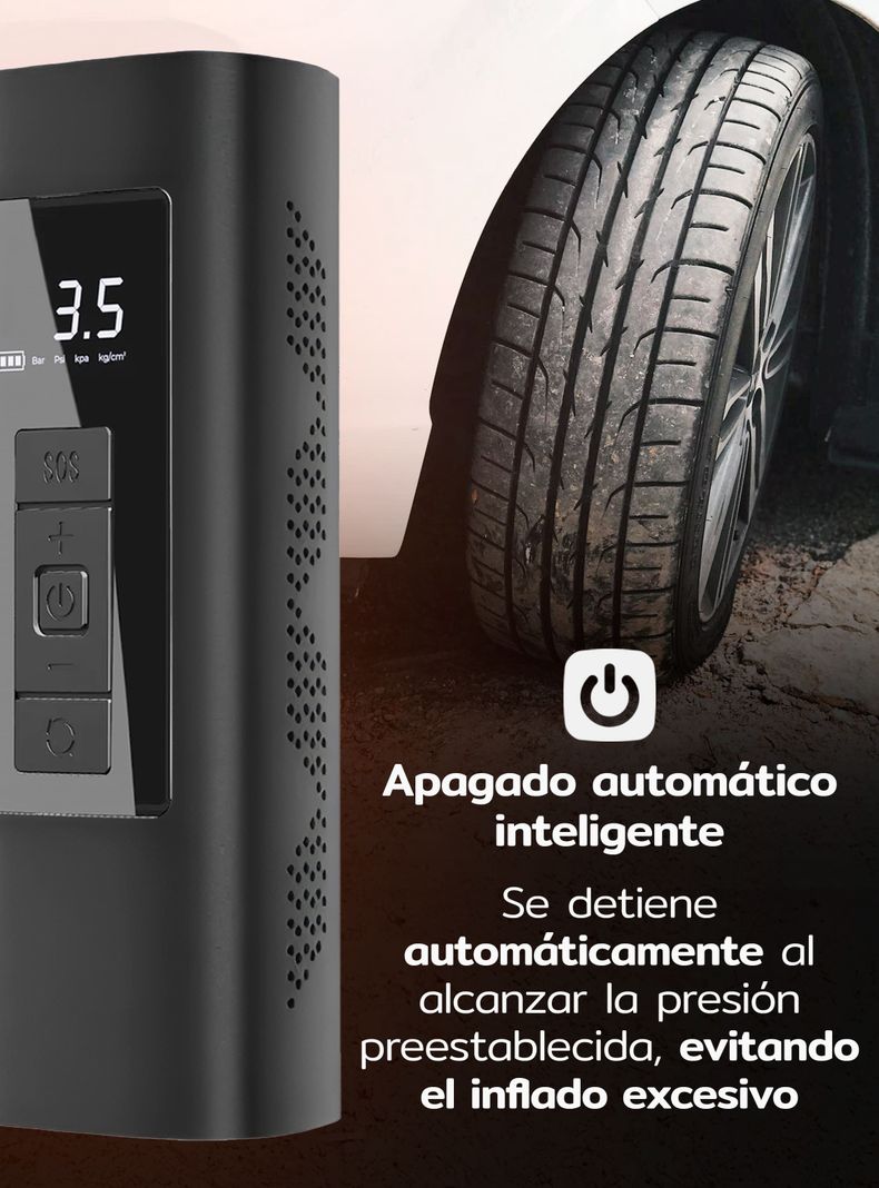 Compresor de aire portátil a batería inflador neumáticos-7