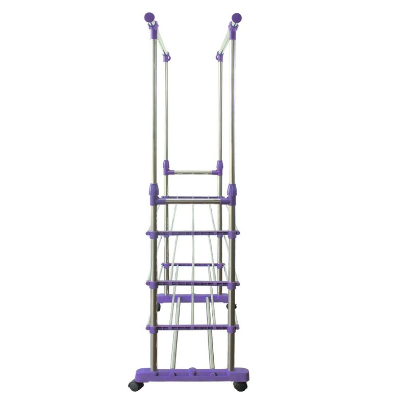 Perchero Colgador De Ropa Doble Con 3 Repisas-1