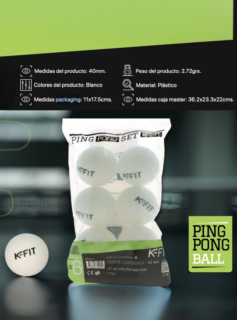 6 Pelotas De Ping Pong Tenis De Mesa 100*40+ Kfit-4