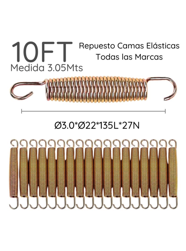 30 Resortes Para Camas Elásticas 10ft 3.05mts Glowup-1