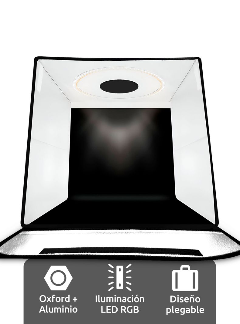 Estudio fotográfico portátil luz led full accesorios-4