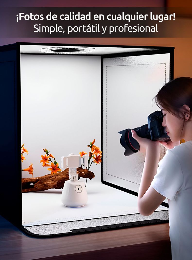 Estudio fotográfico portátil luz led full accesorios-5
