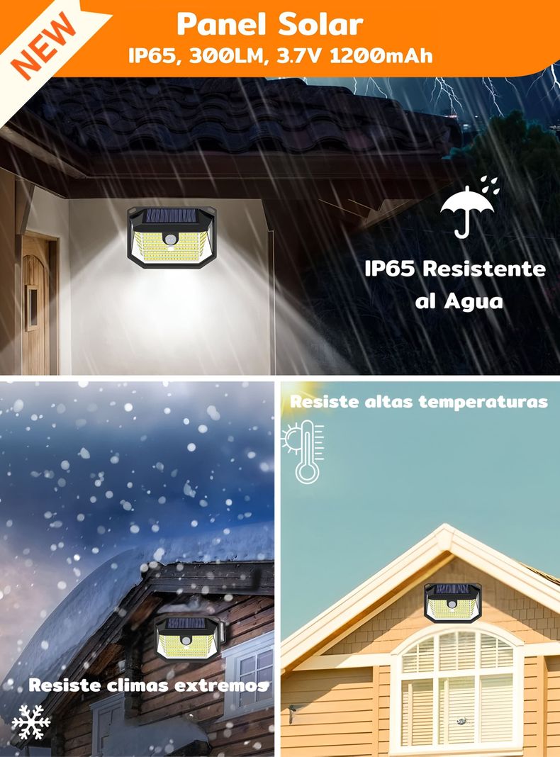 Foco Solar 178 Led Exterior Con Sensor Movimiento Homeclaf-2