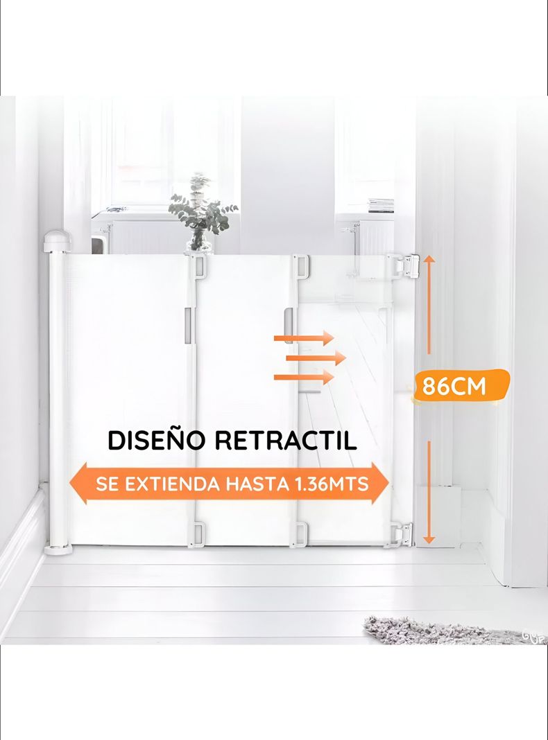Reja de Seguridad Retráctil Para Bebes hasta 140 cm-1