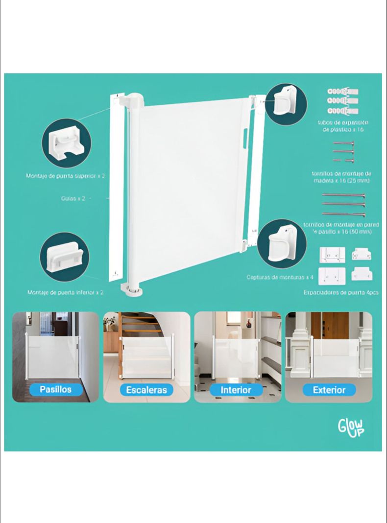 Reja de Seguridad Retráctil Para Bebes hasta 140 cm-3