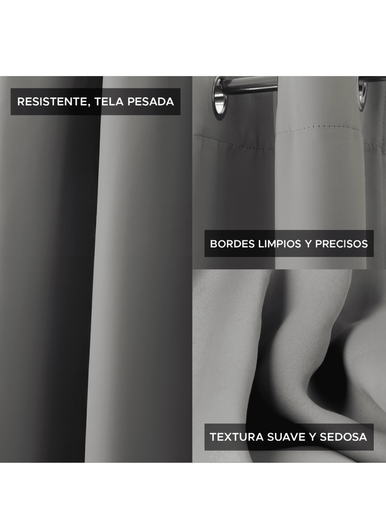 Cortina de Tela Blackout Gris Vincenzi 140x220-4