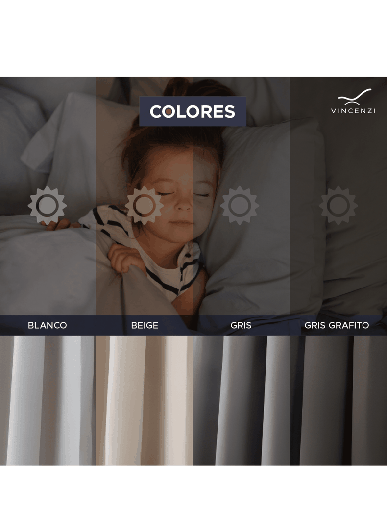Cortina de Tela Blackout Gris Vincenzi 140x220-5