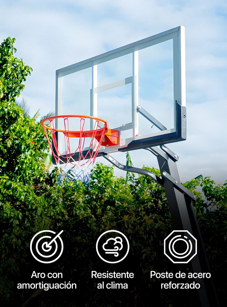 Aro De Basketball Plataforma Slating Pole Profesional Kfit-2