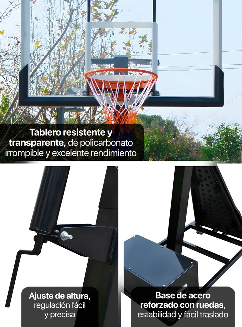 Aro De Basketball Plataforma Slating Pole Profesional Kfit-4