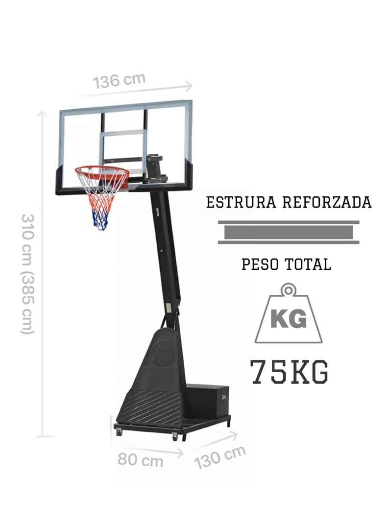 Aro De Basketball Plataforma Slating Pole Profesional Kfit-1
