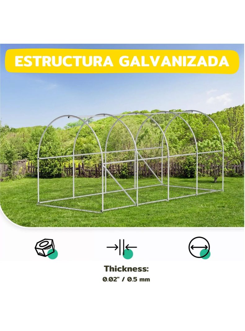 Invernadero Armable Túnel 24mt2 8x3x2mts-4