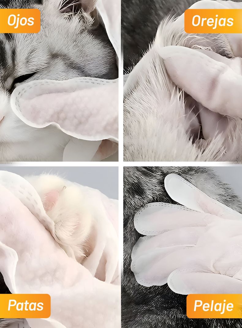 6 Guantes De Limpieza Perros Gatos Cuidado Estética Petwoow-3
