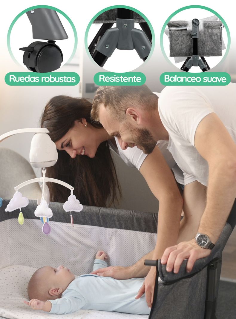 Cuna Corral Colecho Bebé Dormitorio Ajustable-4