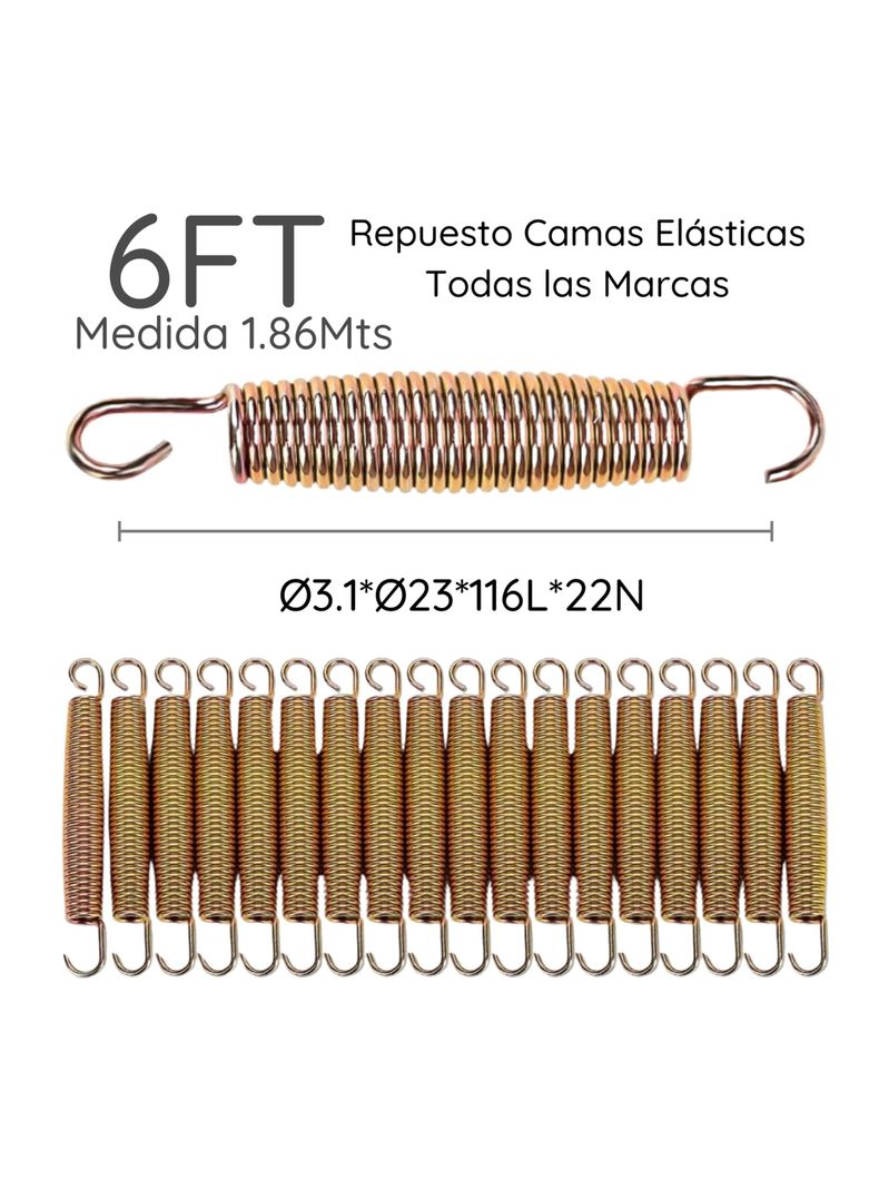 	
36 Resortes Para Camas Elásticas 6ft 1.83mts Glowup-1