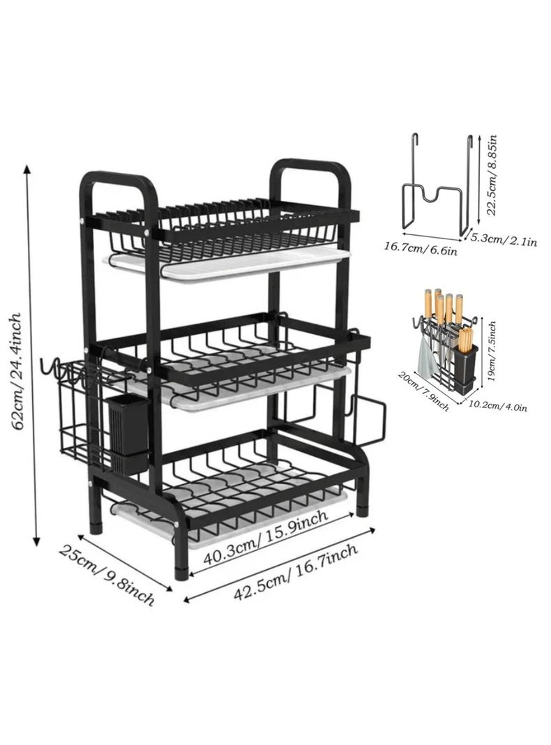 	
Escurridor Platos Secador Loza Inoxidable 3 Niveles-1