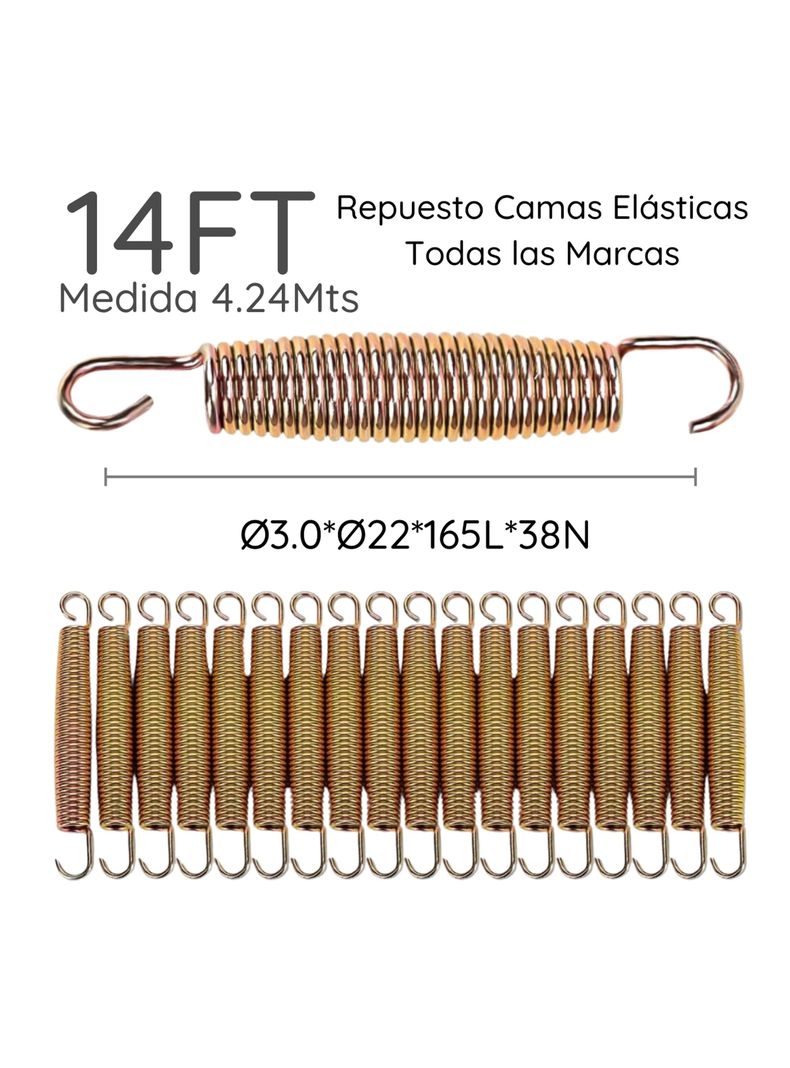 44 Resortes Para Camas Elásticas 14ft 4.26mts Glowup-1