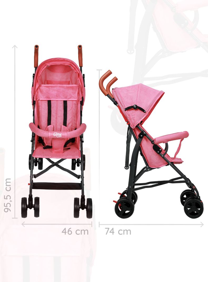 Coche Paragua Paseo Bebe Plegable Niño Niña Rosado-1
