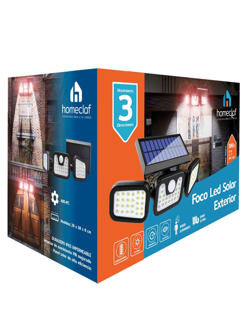 Foco Led Solar Exterior Sensor Movimiento 3p 18w Homeclaf-6