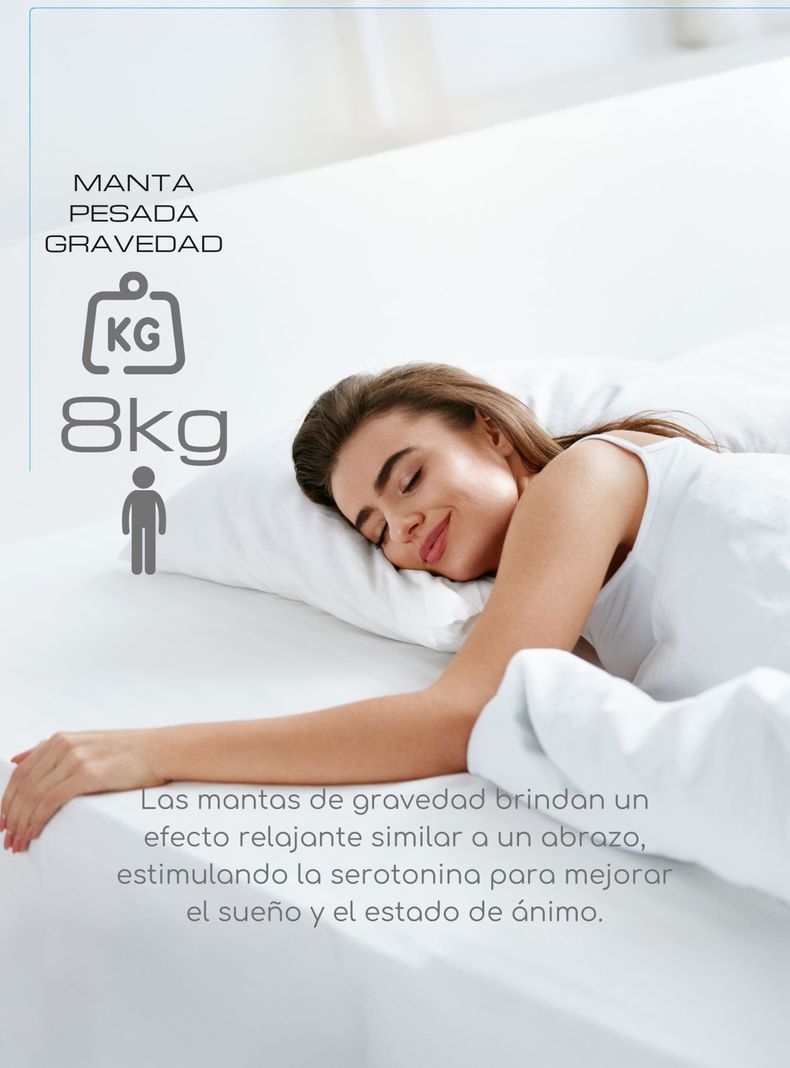 Manta de gravedad pesada 1.5 plaza 8kg trastorno sueño Acqui-3