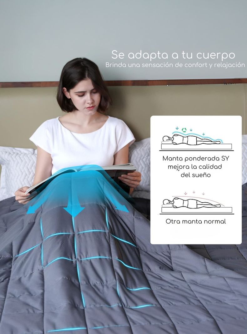 Manta de gravedad pesada 1.5 plaza 8kg trastorno sueño Acqui-4