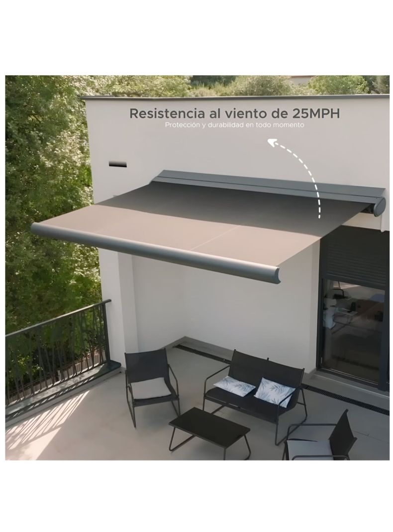 Toldo Brazo Retráctil Motorizado con control remoto 4 x 2.5 mts-6