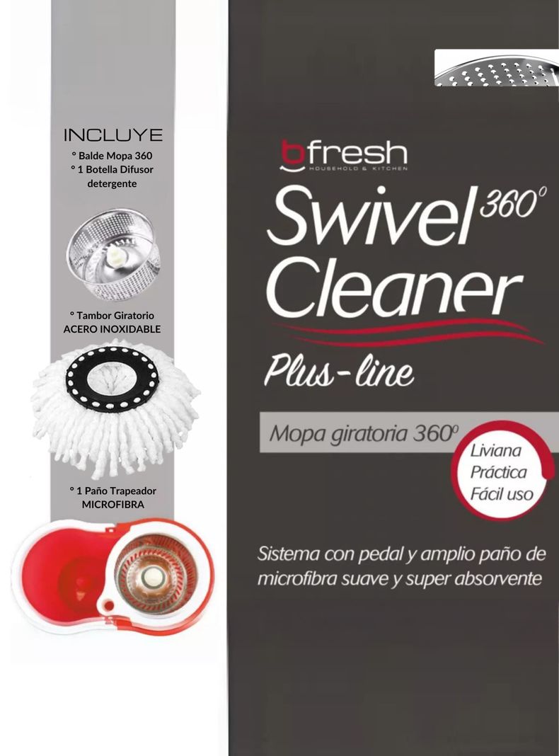Mopa Giratoria 360° Paño Trapeador Bfresh-2