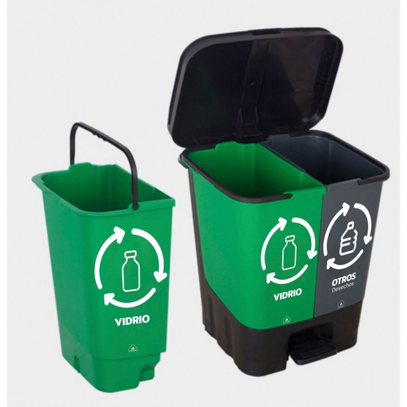 Basureros de Reciclaje 20L Vidrio y Otros Desechos-0