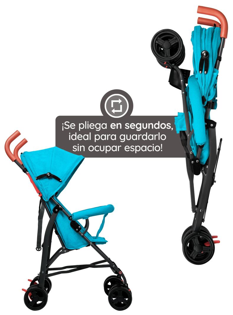 Coche Paragua Paseo Bebe Plegable Niño Niña Celeste-2